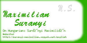 maximilian suranyi business card